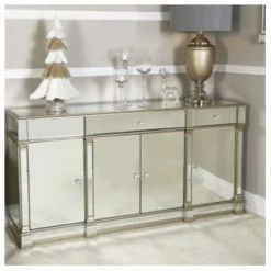 House Of Bling Furniture Boutique TV Cabinets Venice 4 Door 3 Drawer Sideboard Cabinet.