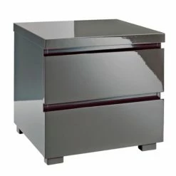 House Of Bling Furniture Boutique Porto High Gloss Grey Bedside Drawers Bedside Cabinets