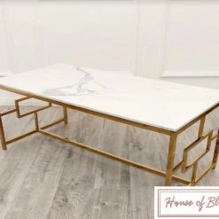 House Of Bling Furniture Boutique Lara Geo Coffee Table In Gold