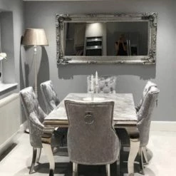 House Of Bling Furniture Boutique Dining Tables And Chairs Sets Cambridge Grey Table With Lara Knock Chairs