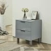 House Of Bling Furniture Boutique Cambridge High Gloss Grey Bedside Drawers