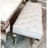 House Of Bling Furniture Boutique Benches Cambridge Dining Bench In Light Grey Velvet