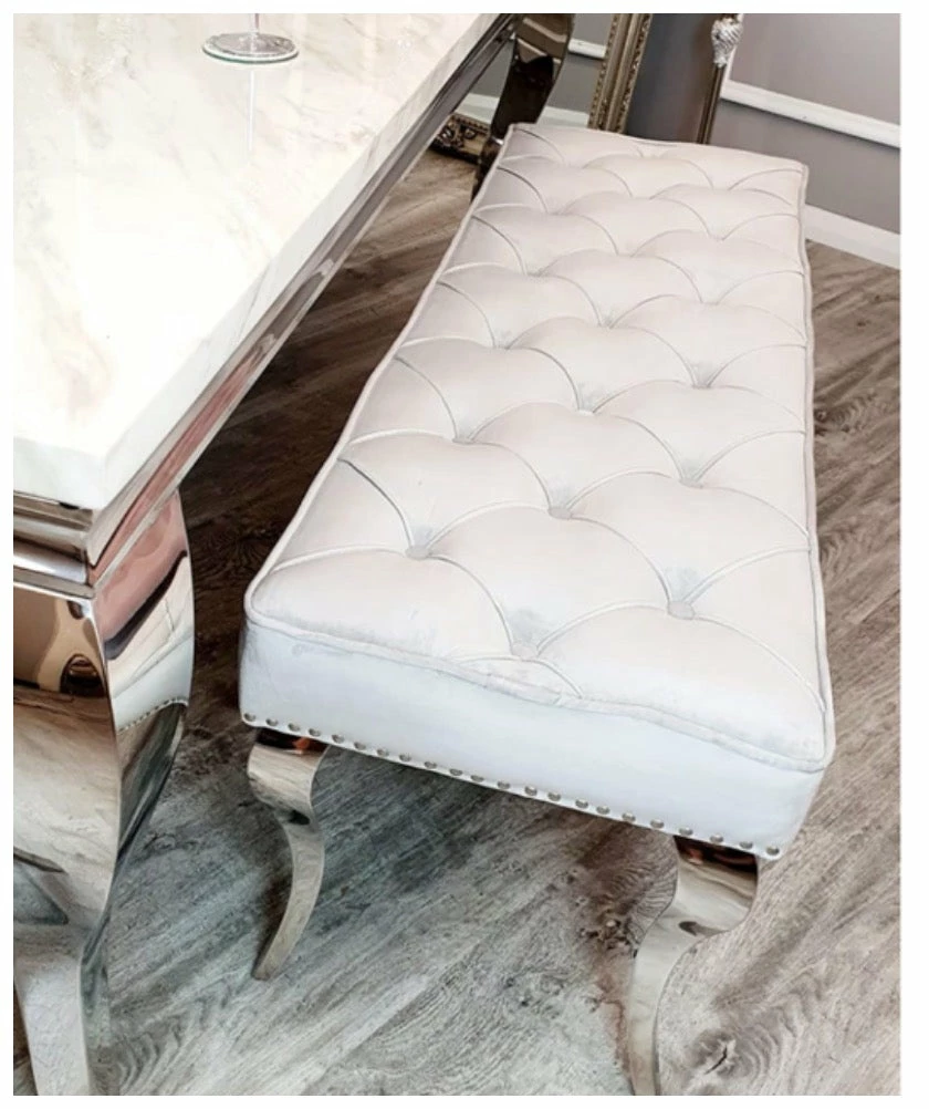 House Of Bling Furniture Boutique Benches Cambridge Dining Bench In Light Grey Velvet 3 House Of Bling Furniture Boutique Benches Cambridge Dining Bench In Light Grey Velvet