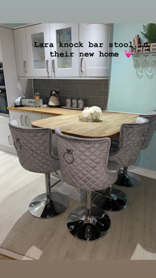 House Of Bling Furniture Boutique Lara Knocker Bar Stools Light Grey 3 House Of Bling Furniture Boutique Lara Knocker Bar Stools Light Grey