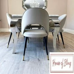 House Of Bling Furniture Boutique Cambridge Marble Table With Chairs