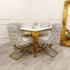 House Of Bling Furniture Boutique Dining Tables And Chairs Sets Devon Table In Gold With Marbella Cream Chairs