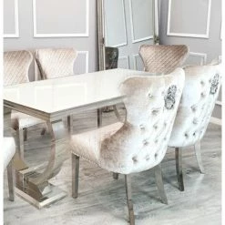 House Of Bling Furniture Boutique Buxford Table 1.6 Meters With Valentino Chairs