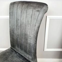 House Of Bling Furniture Boutique Distressed Charcoal Velvet Paris Chair Dining Chairs