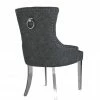 House Of Bling Furniture Boutique Lara Knock Chair In Leather Dark Grey Dining Chairs