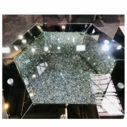 House Of Bling Furniture Boutique Round Mirrored Crushed Diamond Table Dining Tables And Chairs Sets