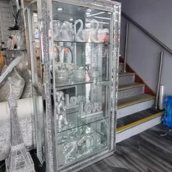 House Of Bling Furniture Boutique Crushed Diamond Display Cabinet Mirrored Side