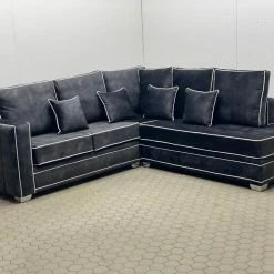 House Of Bling Furniture Thomas Linear L Shape Sofa