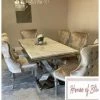 House Of Bling Furniture Boutique Dining Tables And Chairs Sets Ariana Marble X Cream Marble Table Top With Chairs
