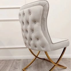 House Of Bling Furniture Boutique Marbella Chair Platinum Grey