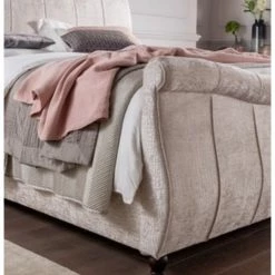 House Of Bling Furniture Boutique Moc Croc Swan Oyster Sleigh Bed