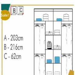 House Of Bling Furniture Boutique Vincent Wardrobe Available In 3 Sizes