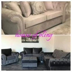 House Of Bling Furniture Boutique Rico Sofa Set 3 Plus 2 Sofas