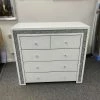 House Of Bling Furniture Boutique White Furniture CRushed Diamond White Chest Of 5 Drawers