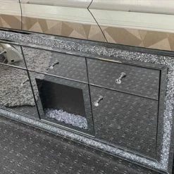 House Of Bling Furniture Boutique Crushed Diamond Fire Display Cabinet Fire Places