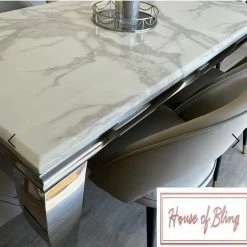 House Of Bling Furniture Boutique Cambridge Marble Table With Chairs