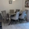 House Of Bling Furniture Boutique Cambridge Grey Marble Top With Our Light Grey Knocker Chairs