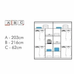 House Of Bling Furniture Boutique Rico Wardrobe Available In 2 Sizes And 3 Different Colours