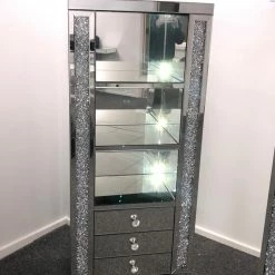 House Of Bling Furniture Boutique Cabinets Crushed Diamond 3 Shelf Display Cabinet