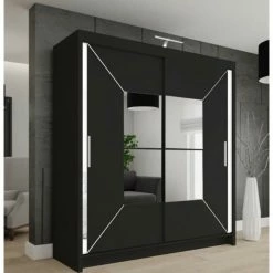 House Of Bling Furniture Boutique Niece Wardrobe In Black Different Size Options Available