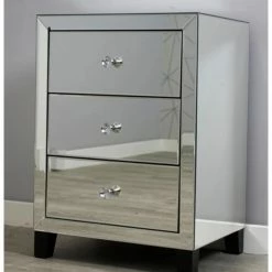 House Of Bling Furniture Boutique Clsssic Mirror Bedside Drawers Bedside Cabinets