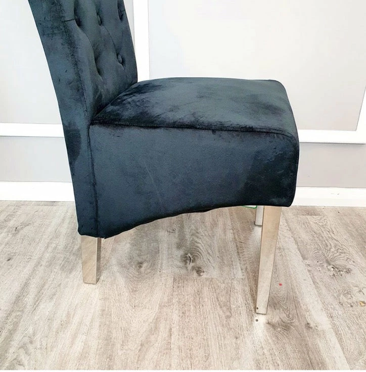 House Of Bling Furniture Boutique Dining Chairs Elsie Dining Chair Black Velvet 7 House Of Bling Furniture Boutique Dining Chairs Elsie Dining Chair Black Velvet