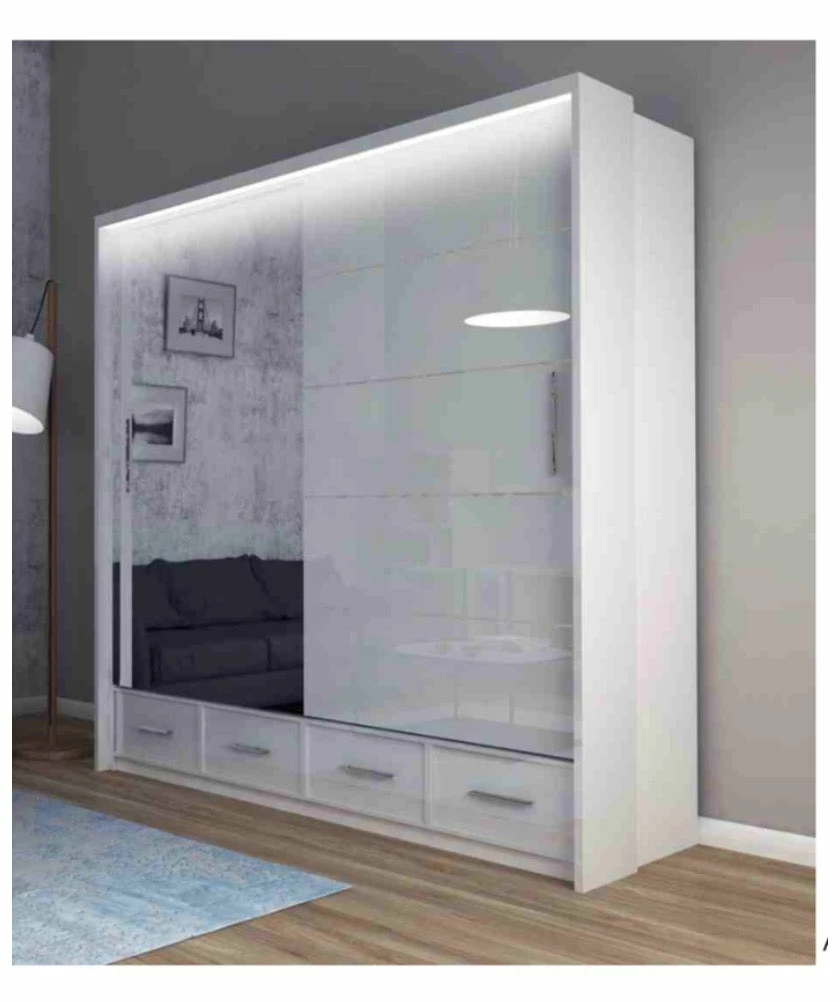 House Of Bling Furniture Boutique Siciley Wardrobe 200 Cm Wide With LED Lights 4 House Of Bling Furniture Boutique Siciley Wardrobe 200 Cm Wide With LED Lights