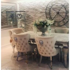 House Of Bling Furniture Boutique Dining Tables And Chairs Sets Cambridge Table With Valentino Chairs Cream