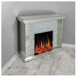 House Of Bling Furniture Boutique Fire Places Crushed Diamond Fireplace