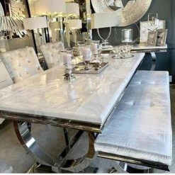 House Of Bling Furniture Boutique Buxford Marble Table Dining Tables