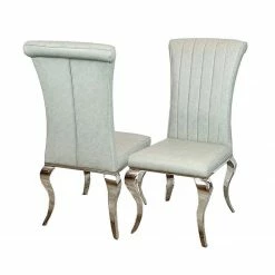 House Of Bling Furniture Boutique Platinum Leather Paris Chair Dining Chairs