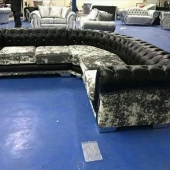 House Of Bling Furniture Boutique Two Tone Curved Chesterfield Sofa Corner Sofas