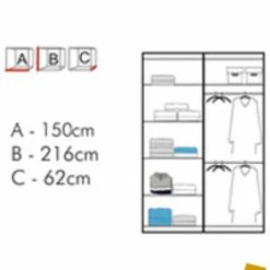 House Of Bling Furniture Boutique Lido Wardrobe In Grey Gloss