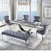 House Of Bling Furniture Boutique Madrid Marble Table With Grey Top Dining Tables And Chairs Sets
