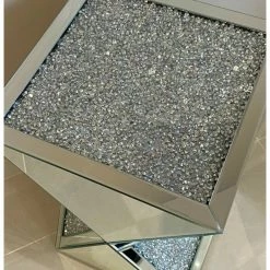 House Of Bling Furniture Boutique Hexagon Crushed Diamond Pedestal 5 House Of Bling Furniture Boutique Hexagon Crushed Diamond Pedestal