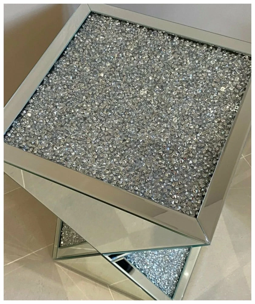 House Of Bling Furniture Boutique Hexagon Crushed Diamond Pedestal 4 House Of Bling Furniture Boutique Hexagon Crushed Diamond Pedestal
