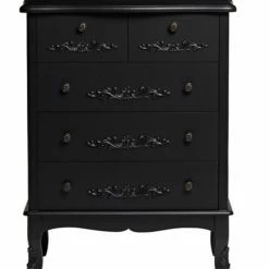 House Of Bling Furniture Boutique Drawers ANTOINETTE 5 Drawer Chest In Black