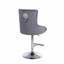 House Of Bling Furniture Boutique Lion Knock Bar Stools Grey