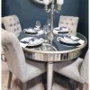 House Of Bling Furniture Boutique Dining Tables And Chairs Sets Valencia Dining Table Champagne Mirrored Trim