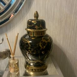 House Of Bling Furniture Boutique Large Black And Ginger Vases