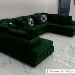 House Of Bling Furniture Boutique Oyster Oxford U Shape Chaise Sofa U Shape Sofas