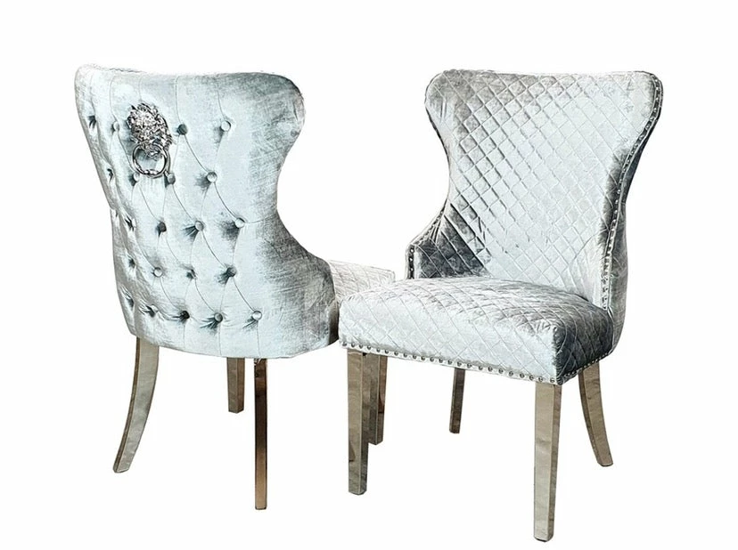 House Of Bling Furniture Boutique Valentino Silver Velvet Chairs Dining Chairs 3 House Of Bling Furniture Boutique Valentino Silver Velvet Chairs Dining Chairs