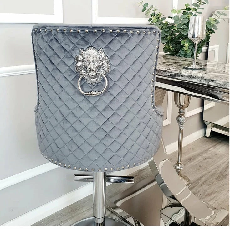House Of Bling Furniture Boutique Lion Knock Bar Stools Grey 4 House Of Bling Furniture Boutique Lion Knock Bar Stools Grey