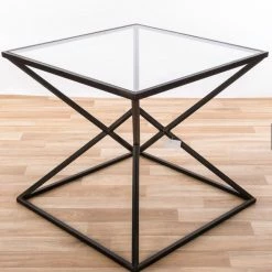 House Of Bling Furniture Side Tables Gin Shu Black And Mirrored Side Table