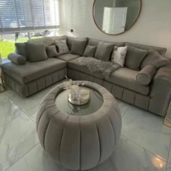 House Of Bling Furniture Boutique U Shape Sofas Oyster Oxford L Shape Chaise Sofa