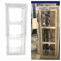 House Of Bling Furniture Boutique Cabinets 3 Tier Shelving Unit Crushed Diamond